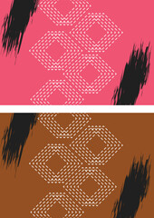 Abstract red black background with geometric shapes Vector illustration in flat style.