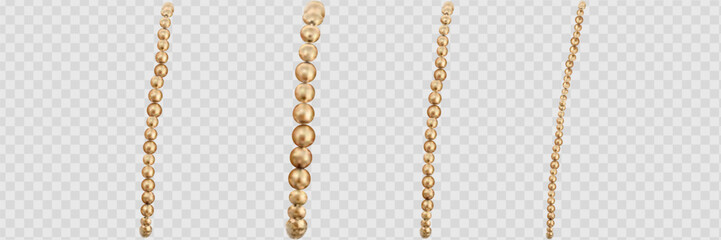 Gold chain isolated. Vector necklace on white background.