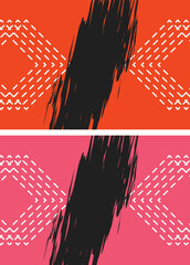 Abstract red black background with geometric shapes Vector illustration in flat style.