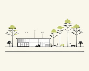 city park with trees