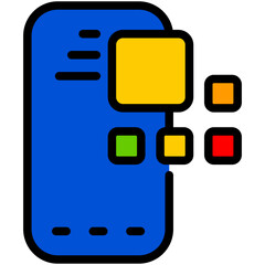 mobile application filled line icon