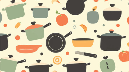 seamless pattern with kitchen utensils pattern background 