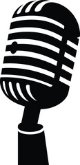 Retro Microphone Icon Vintage Broadcast, Podcast, and Music Symbol