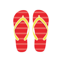 Vector Flat Travel Beach Vacation Flipflops
