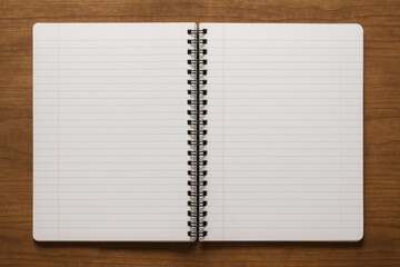 Open spiral notebook on table