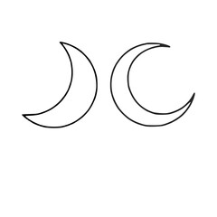 Alchemy moon symbol- crescent Luna icon for silver element.