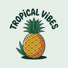 With tropical vibes message, a summer fruit concept
