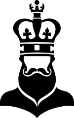 Royal King Vector Illustration with Crown and Majestic Robe in Flat Style
