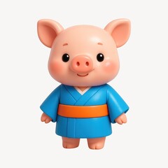 Fototapeta premium Cute pig in traditional attire