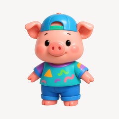 Fototapeta premium Cute cartoon pig character