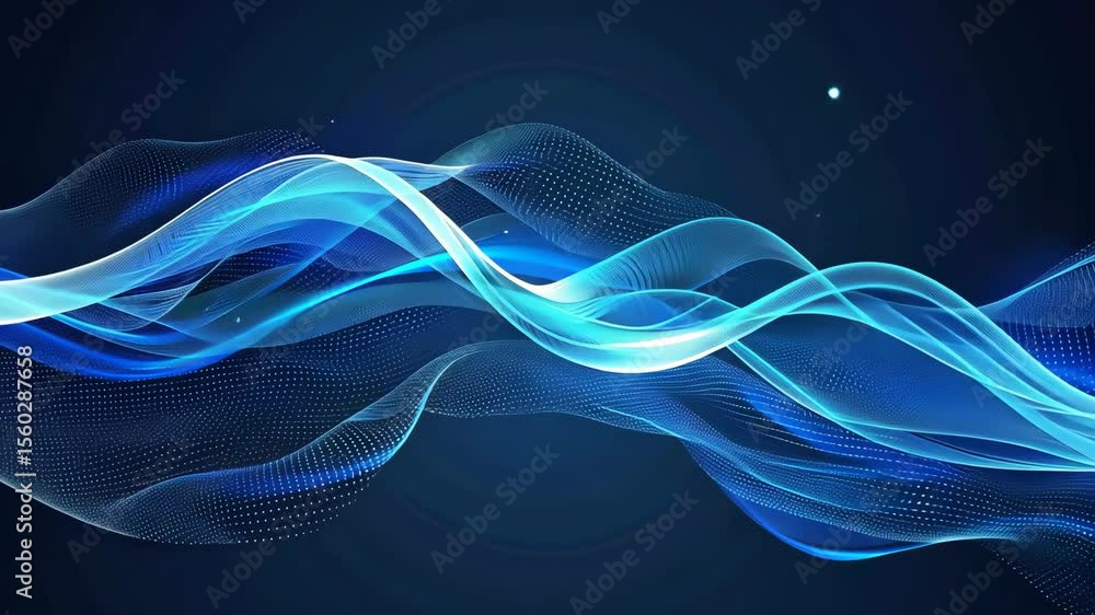 Poster blue wave design element, flowing and dynamic