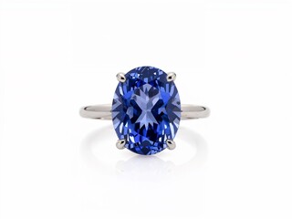 Different tanzanite ring design on plain white background