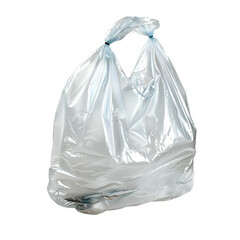 A translucent plastic bag isolated on black