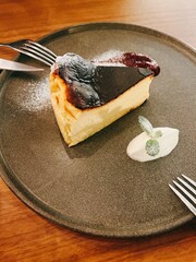 Sweet and delicious dessert with coffee
