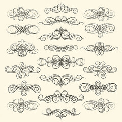 set of vintage design elements