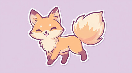 Cute fox sticker design depicting an adorable