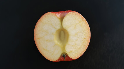 apple fruit slice on black background 1