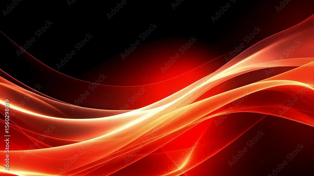 Aufkleber dynamic abstract glowing red wave patterns flowing across a dark background creating a sense of ener