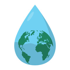 Fototapeta premium World Water Day Illustration with Flowing Earth. Vector Illustration.