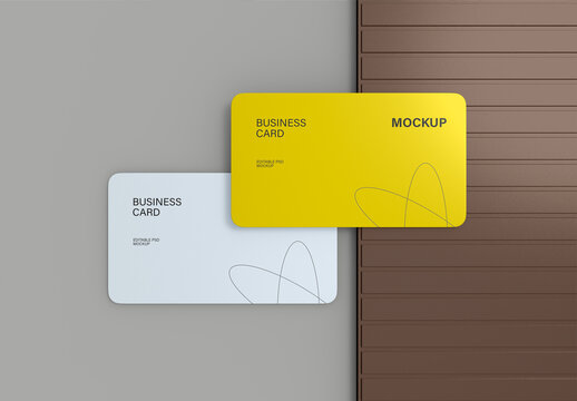 Rounded Business Card Mockup