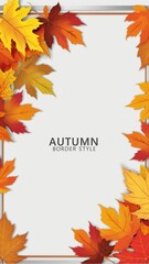 Obraz premium Autumn leaves border on white (1)