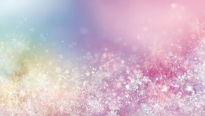 Abstract winter scene with snowflakes and soft color gradients