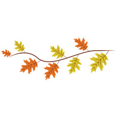 Fototapeta premium Autumn themed floral elements vector, autumn leaf bunting courner