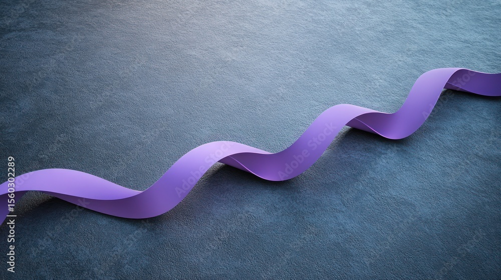 Poster a lavender ribbon curves across a textured gray surface creating a simple elegant background image v