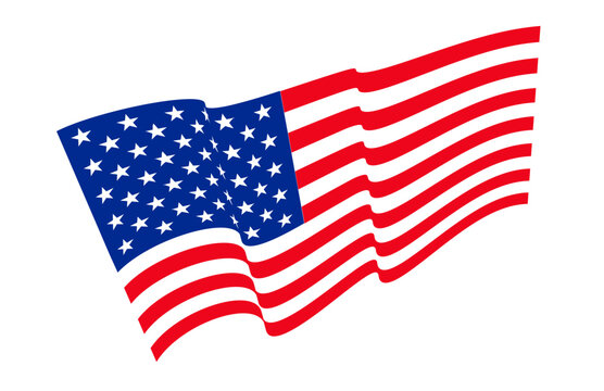 American waving flag for t-shirt, mug, poster. Apparel Print. American vector flag. Independence day, 4th of july.	
