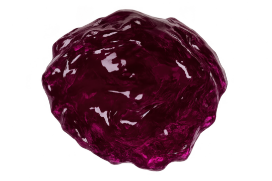 Abstract magenta cell or viscous blob isolated on a transparent background