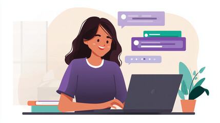Conversation client avec icônes de notification