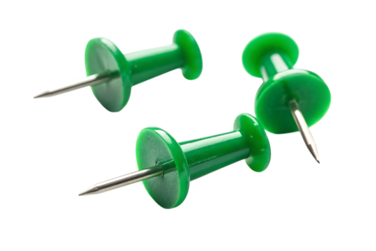 Green push pins PNG Image