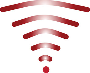 Red Wi-Fi Signal Icon – Wireless Internet Symbol Vector