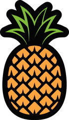 Obraz premium Bold Pineapple Vector Graphic Illustration
