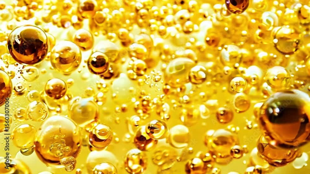 Aufkleber golden bubbles rise through the liquid, creating a mesmerizing display of reflections and textures