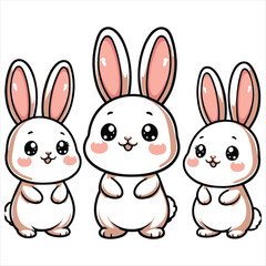 set of easter rabbits