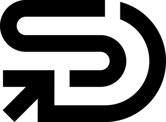 Dynamic SD Logo Design with Arrow