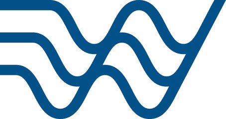 Abstract Blue Wavy Lines Vector Design