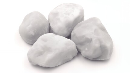 Light gray frosted pebbles minimalist arrangement, modern decor clean style  