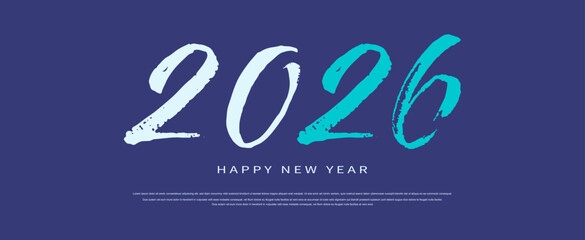 2026 logo concept for calendar, poster, flyer, banner. Modern design for calendar, invitations, greeting cards. Set of new year logo text design. stock illustration	