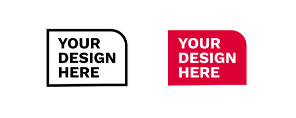 Bold your design here badges highlight high contrast styles, perfect for versatile branding needs.