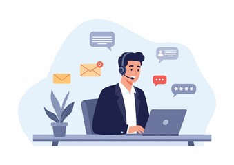 businessman working on laptop