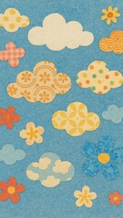 Fototapeta premium Colorful whimsical cloud patterns