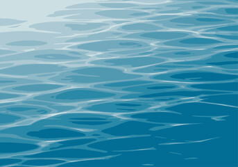 Obraz premium Close-up of clear blue water with gentle, undulating waves and reflections, creating a serene surface pattern.