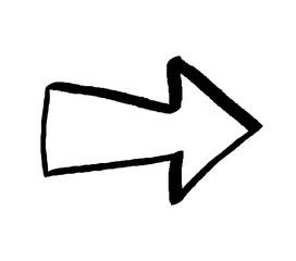 Arrow vector doodle hand drawn grunge line.