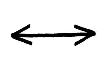 Arrow vector grunge hand drawn line.