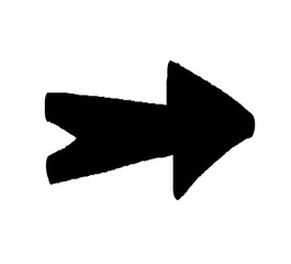 Arrow vector grunge hand drawn line.