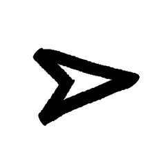 Arrow vector grunge hand drawn line.
