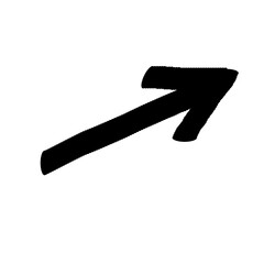 Arrow vector hand drawn line.