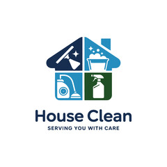 Unique house cleaning service logo Modern and minimalist vector and abstract logo